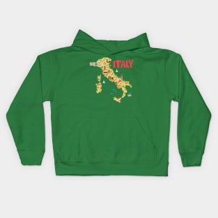 Italy Illustrated Map Kids Hoodie